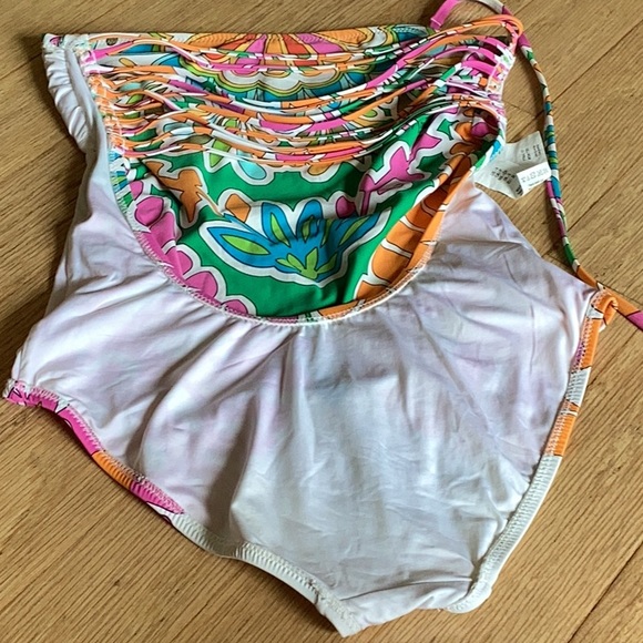 Trina Turk size 4 bright print on white background strapless low cut bac… - Picture 12 of 12